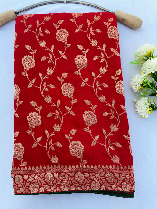 Pure Dolla Silk Hand Khaddi Work Treditional Banarasi Best Quality Saree With Blouse BFSMJ140