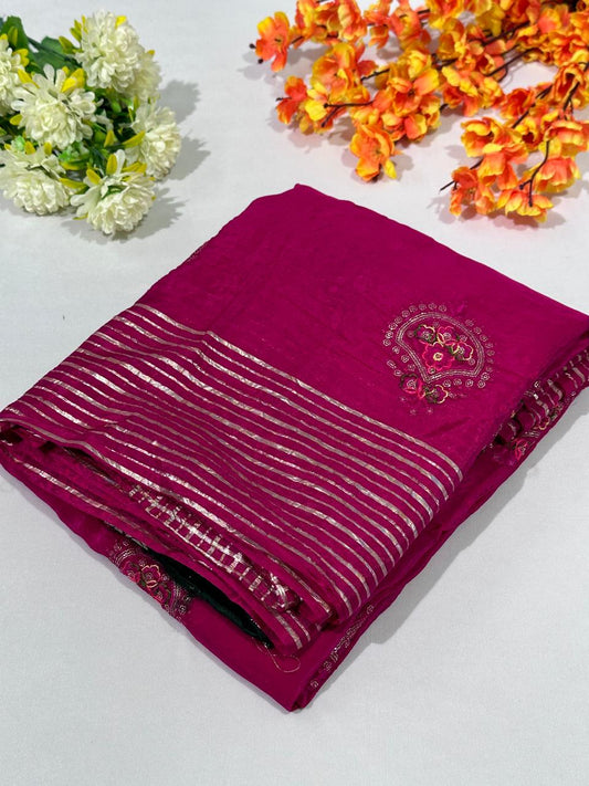 HO Silk Hand Work Saree - BFSLA95