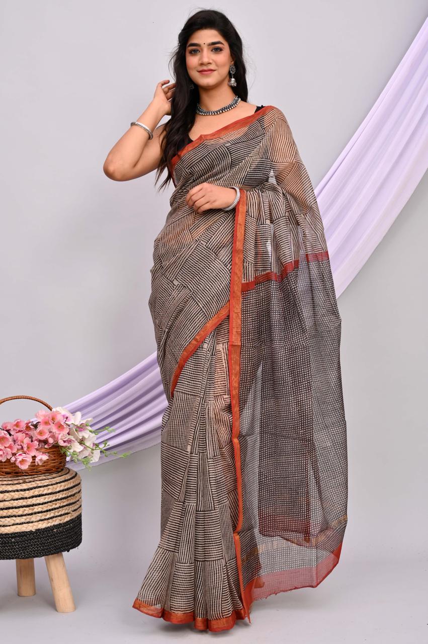 bagru, Kota Doriya Silk Saree, bagru saree, saree,hand block saree