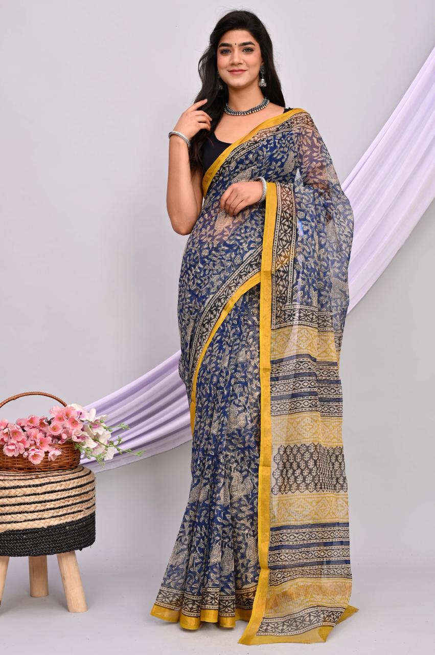 bagru, Kota Doriya Silk Saree, bagru saree, saree,hand block saree