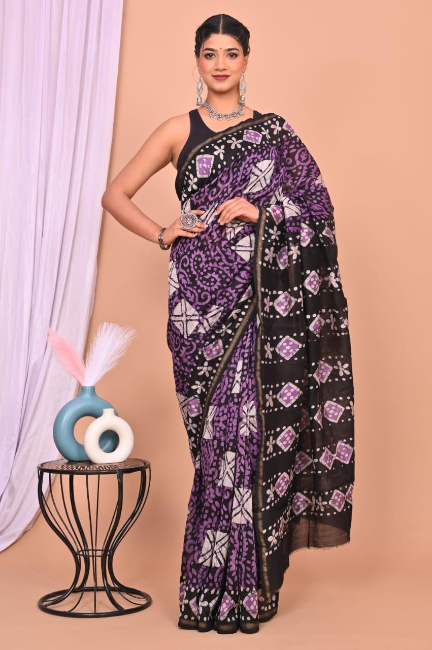 bagru, Chanderi Silk Saree, bagru saree, saree,hand block saree