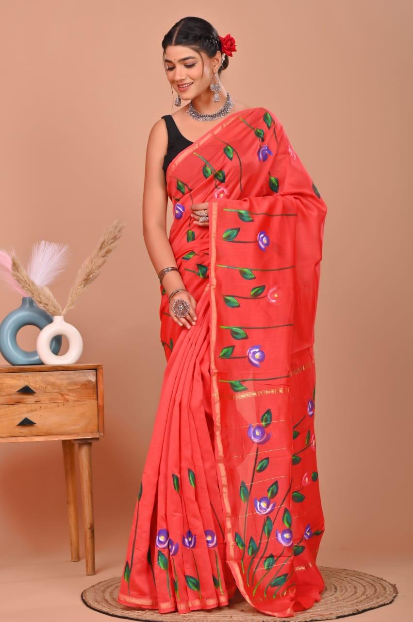 bagru, Chanderi Silk Saree, bagru saree, saree,hand block saree